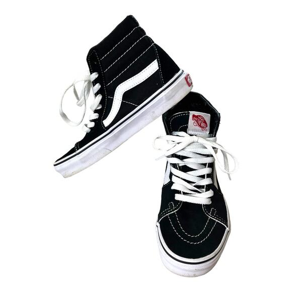Vans Other - Vans Old Skool Canvas Hi Top sk8-hi shoes Black White Men 4.5 women 6
